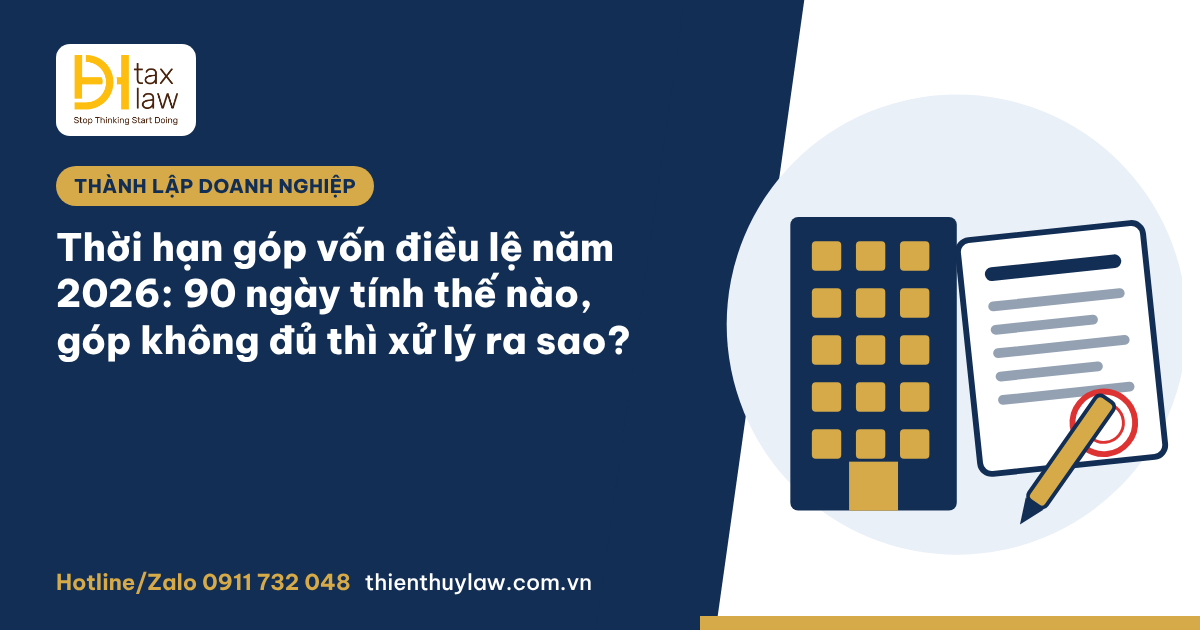 Thời hạn góp vốn điều lệ 2026: 90 ngày và cách xử lý khi góp thiếu